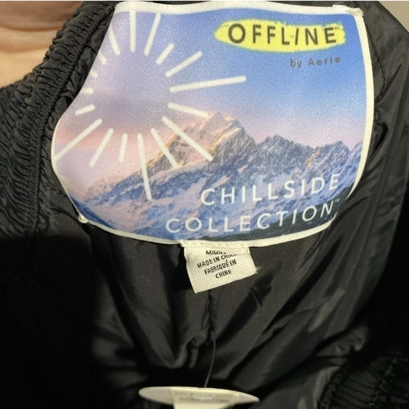 Aerie Offline Chillside Snow Ski Puffer Black Pants Warm Elastic Waist Sz M - Picture 6 of 9